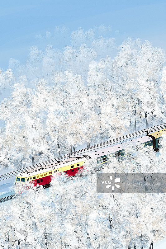 2020冬天的列车图片素材