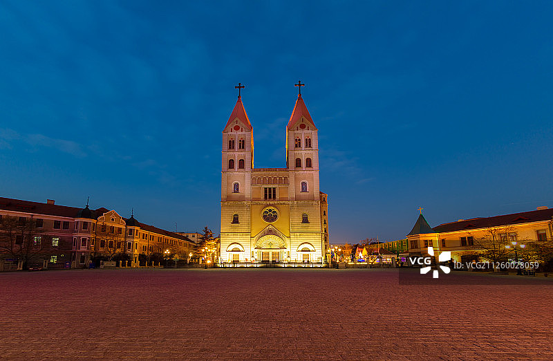 青岛天主教堂图片素材