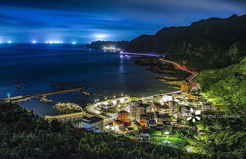 台湾,新北市,瑞芳区,东北角,南雅渔村,车轨图片素材