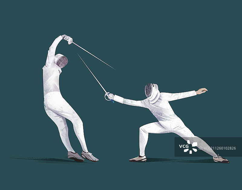 击剑双人图片素材