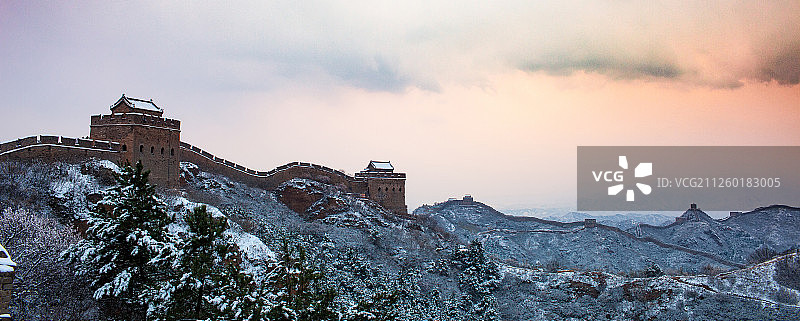 雪后金山岭自然风光图片素材