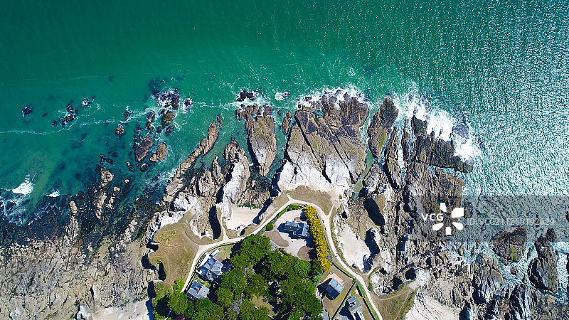 法国布列塔尼海岸航拍照片图片素材