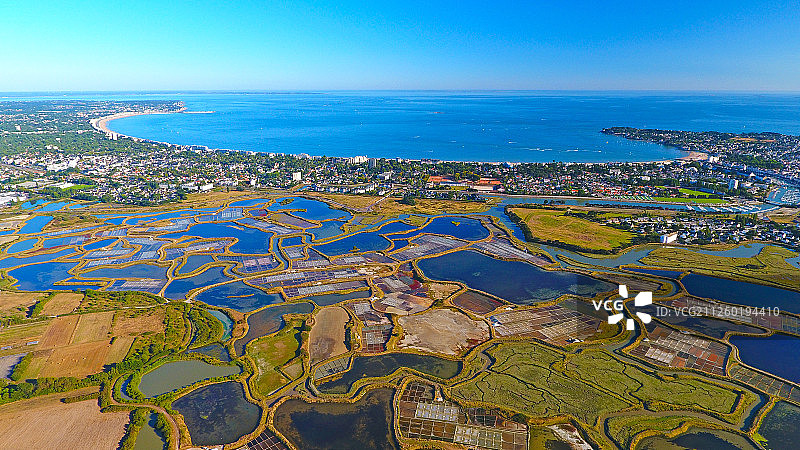 法国拉博勒港口航拍照片图片素材