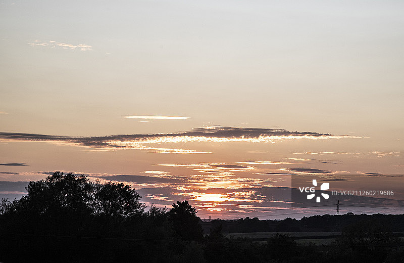 纳什，白金汉郡的田野日落图片素材