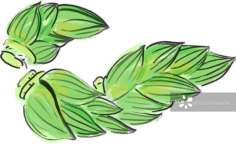 中国画插画水墨元素竹笋图片素材