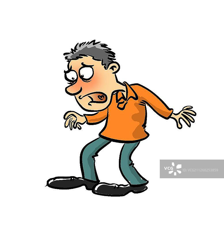 瞪大眼睛惊恐的男子图片素材