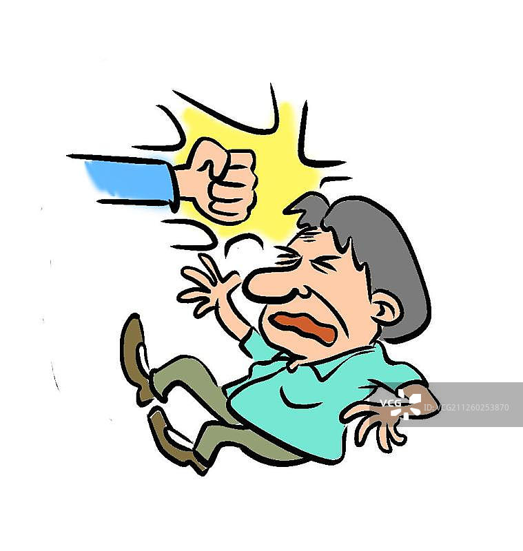 拳头打中一个女人图片素材