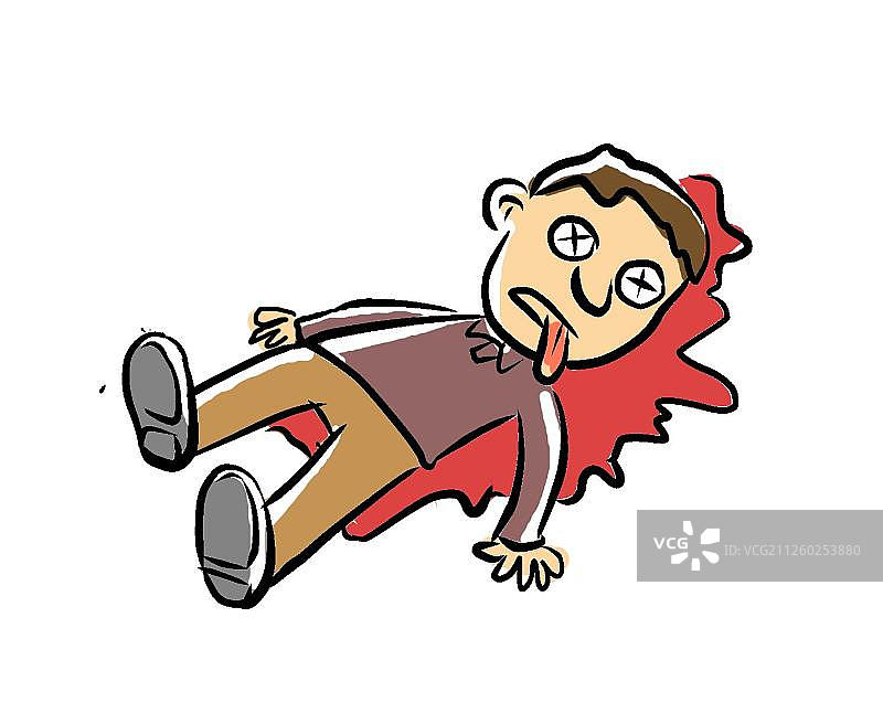 躺在血泊中的人图片素材