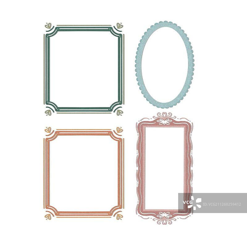 手绘风格画框设计图片素材