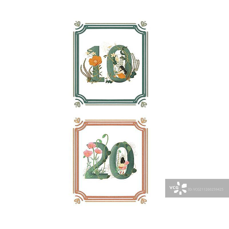 手绘装饰画带画框图片素材