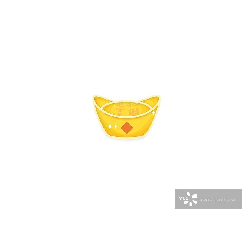 国潮风鼠年过年的金币和元宝图片素材