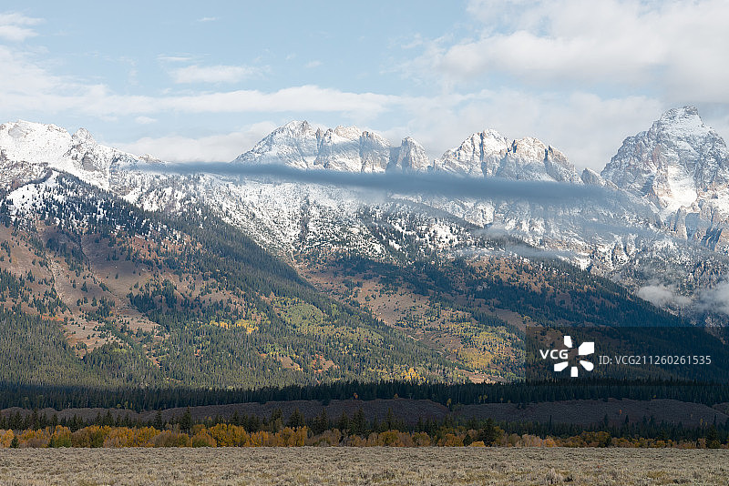 美国怀俄明州杰克逊霍尔雪景图片素材