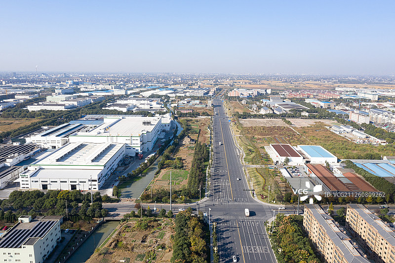 鸟瞰嘉兴平湖经济开发区图片素材
