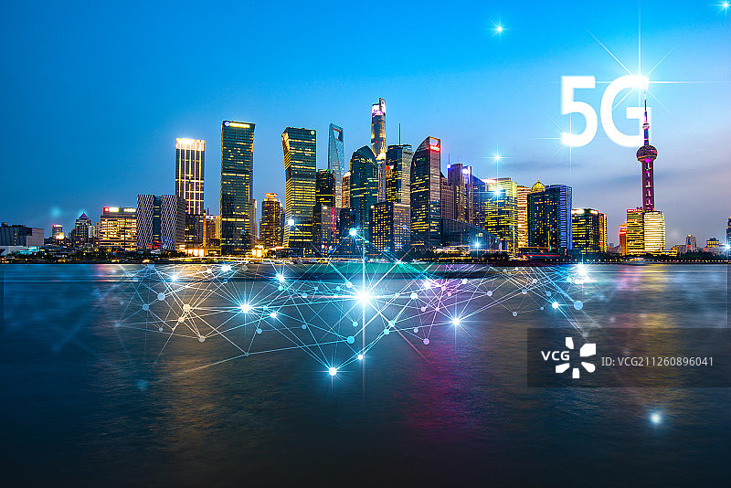 城市5G网络通信概念图片素材
