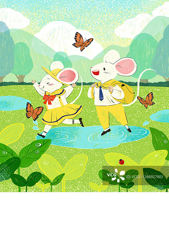 2020年可爱鼠年日历和banner模板001图片素材