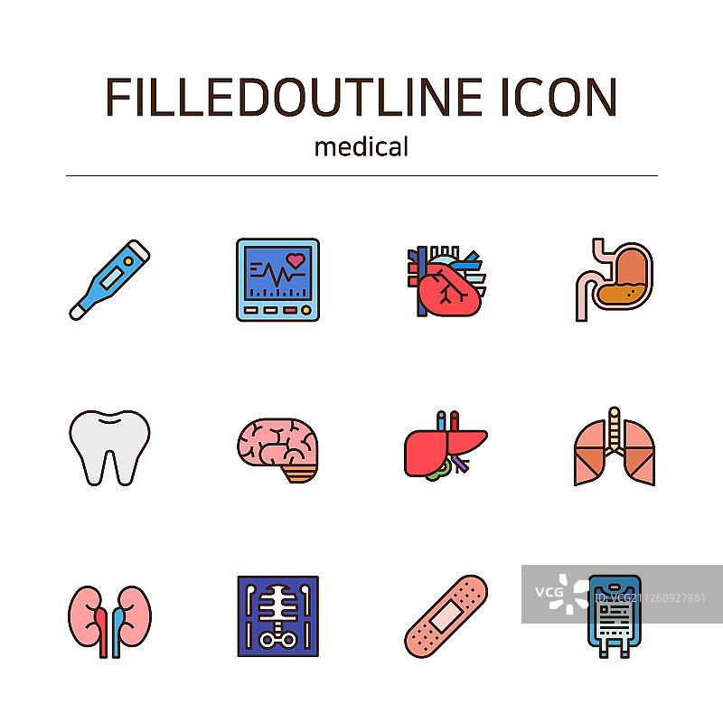 医疗和美容图标集。现代矢量图。013图片素材