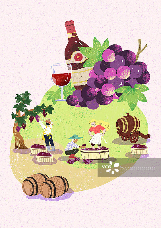 时令新鲜食材插画：蔬菜、水果、鱼、肉等图片素材