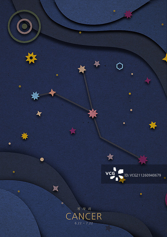 纸张、纸艺、星座、天空、夜晚、巨蟹座图片素材