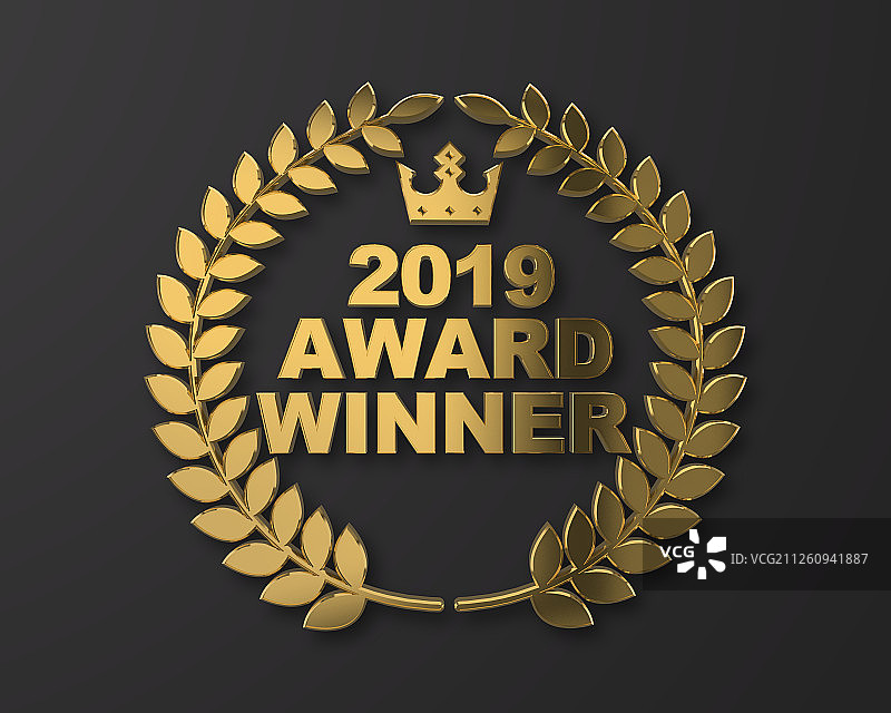 2019年金色奖杯3D图形图片素材