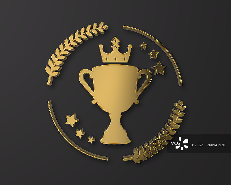 2019年金色奖杯3D图形图片素材