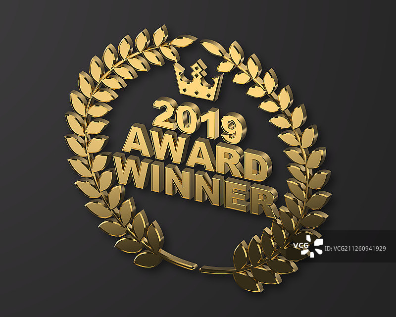 2019年金色奖杯3D图形图片素材