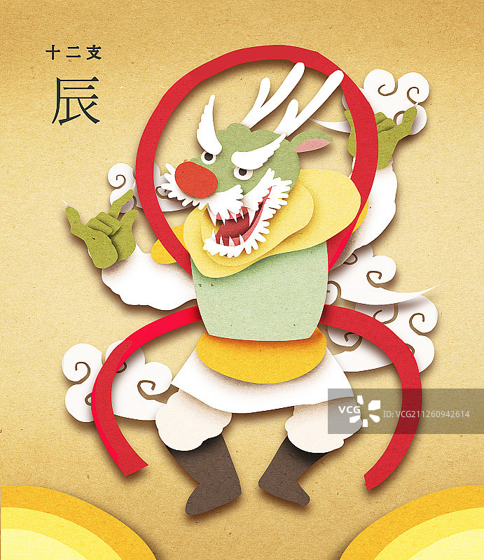 纸张纸艺生肖龙传统文化图片素材