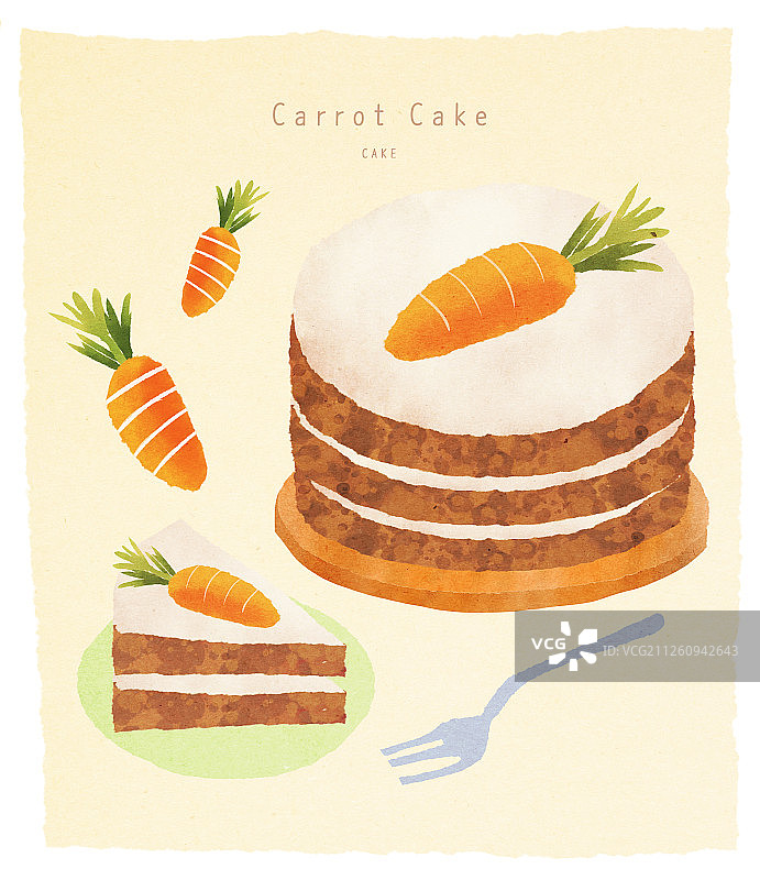 甜点胡萝卜蛋糕图片素材