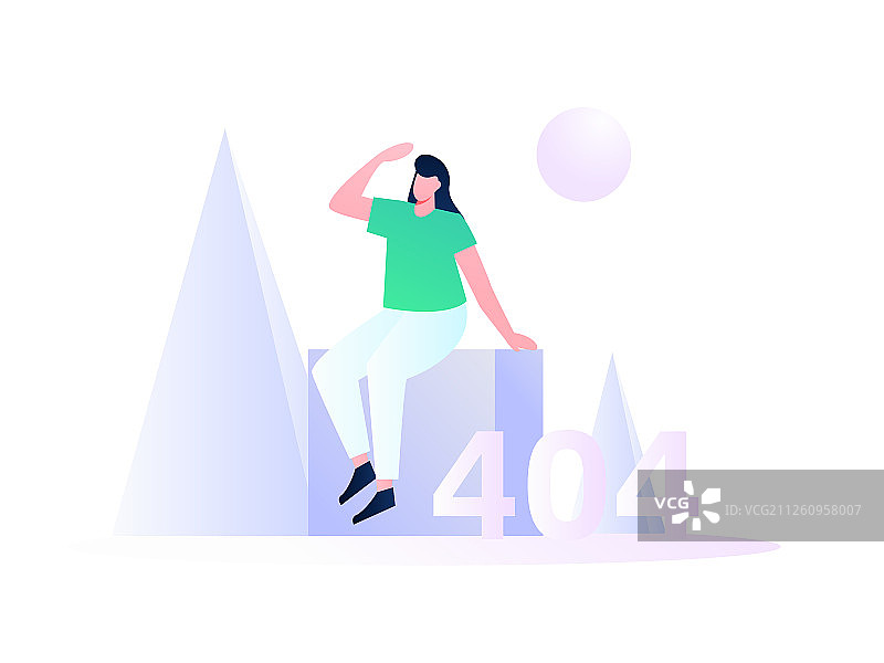 404页面，扁平矢量人物场景创意概念插画图片素材