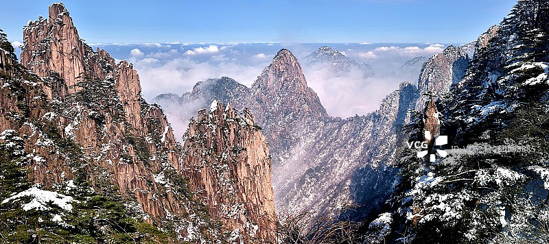 黄山梦笔生花全景图图片素材