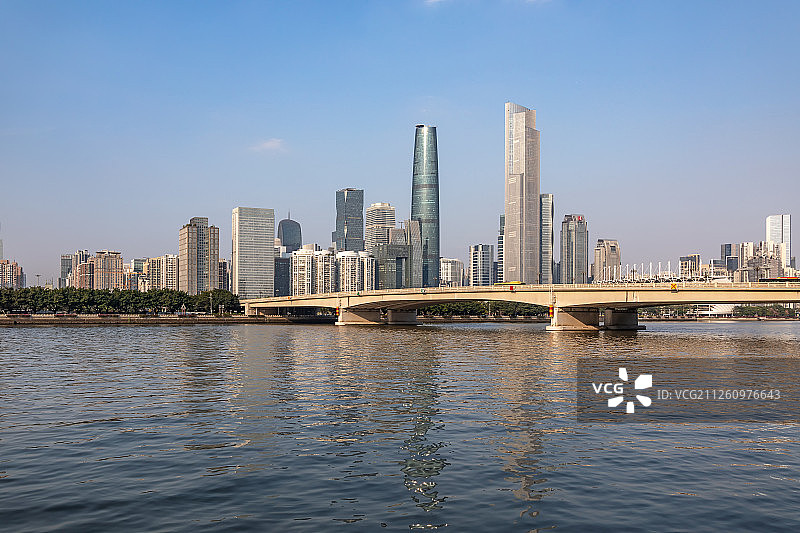 广州城市中心旅游景点高楼建筑天际线蓝天白云景区图片素材