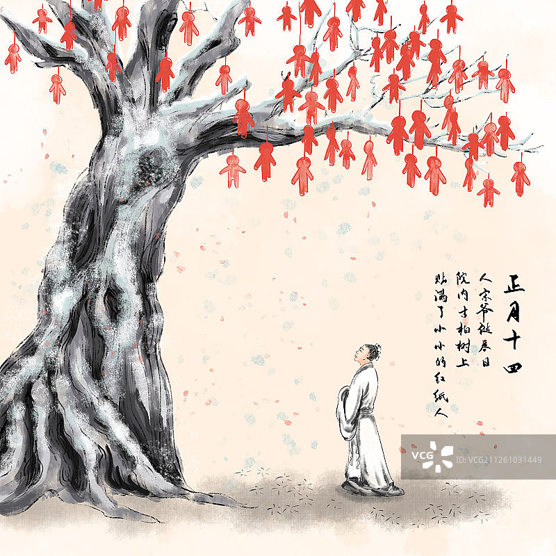 传统节日春节过年习俗之正月十四伏羲日图片素材