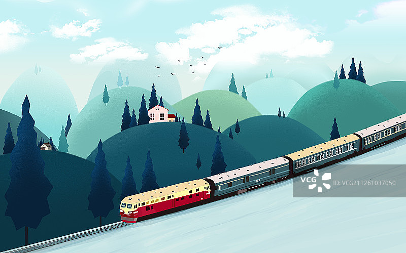 2020春运回家的列车图片素材