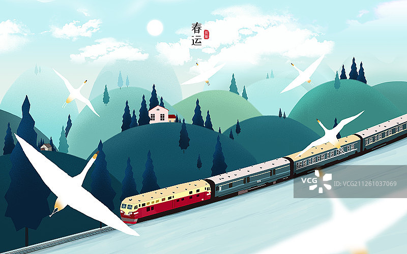 2020春运回家的列车图片素材
