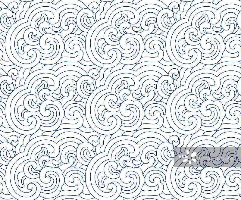 无缝的抽象云纹线条图案图片素材