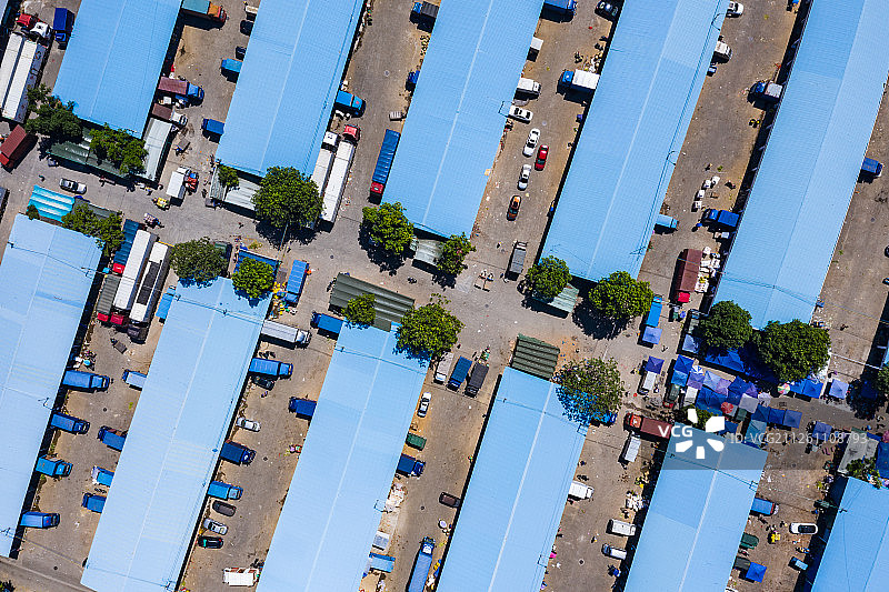 航拍蔬菜批发市场图片素材