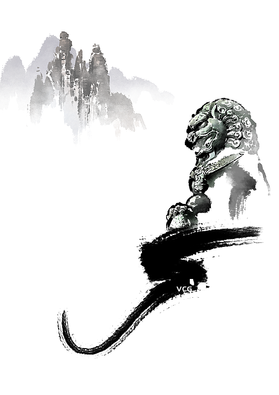 青铜狮子雕像图片素材