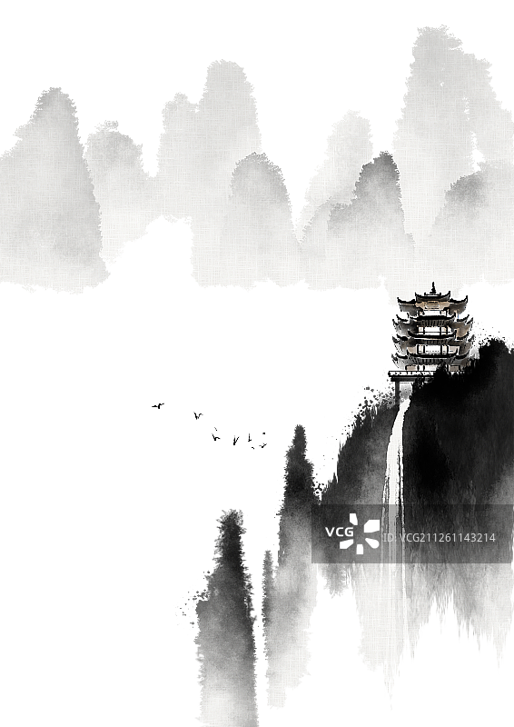 深山里的寺庙图片素材