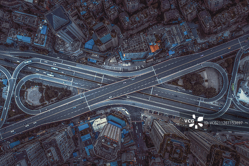 航拍高架桥无穷大符号图片素材