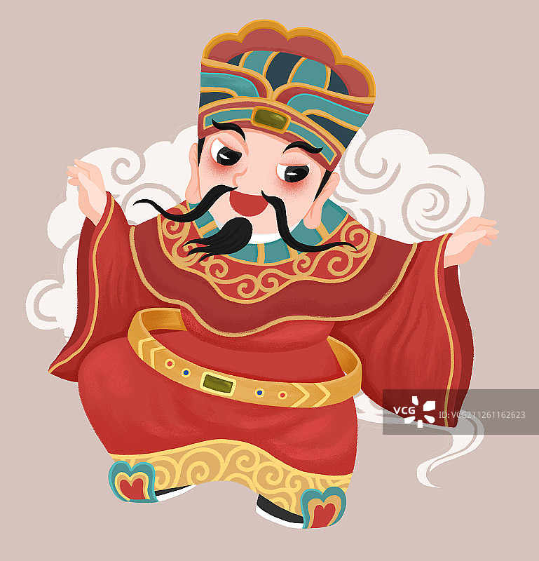 卡通灶王爷插画图片素材