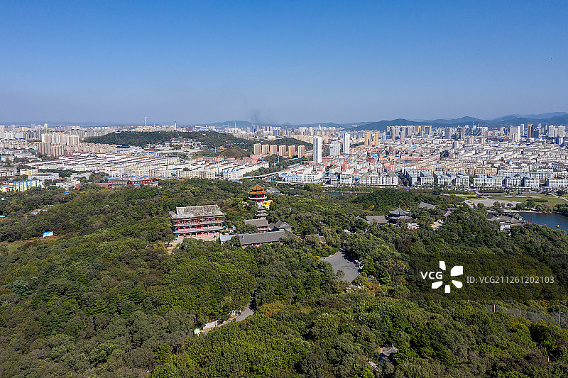 航拍吉林北山公园风光图片素材