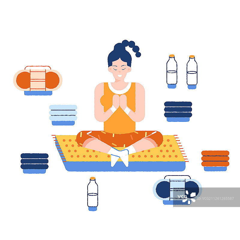 卡通瘦身减肥运动减脂计划课程训练背景矢量插画图片素材