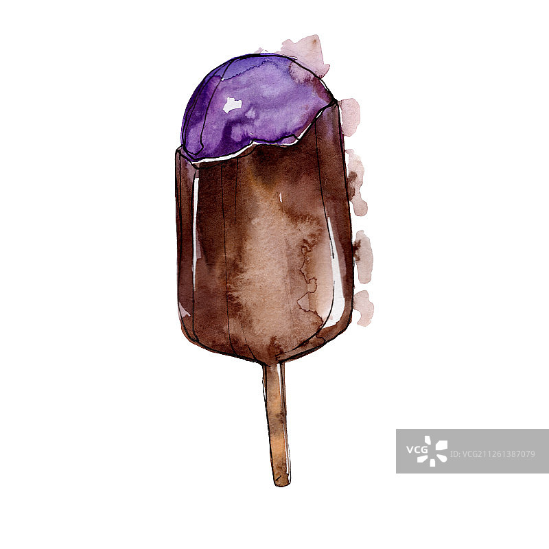 水彩风美味冰淇淋背景插画图片素材