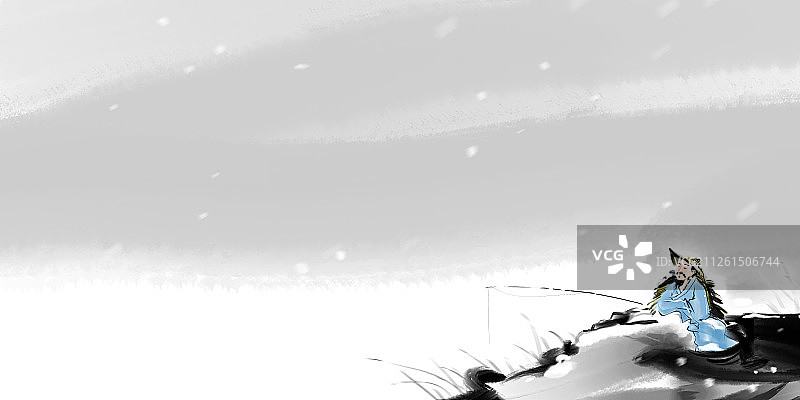 水墨画中国书法海报赏雪图片素材