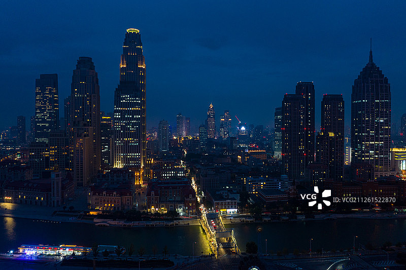 天津城市夜景图片素材
