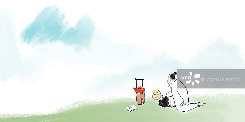 水墨画中国书法海报茶禅一味图片素材