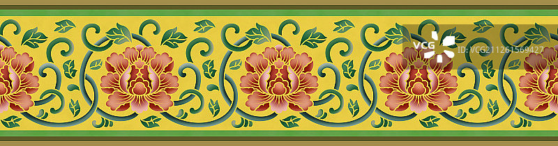 传统的彩色花边花纹图案图片素材
