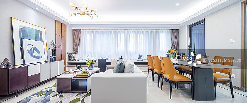 现代家庭住宅大客厅图片素材