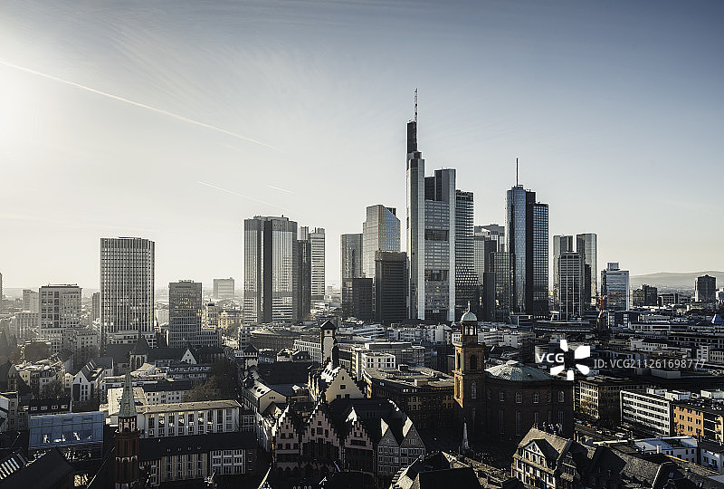 法兰克福城市天际线图片素材