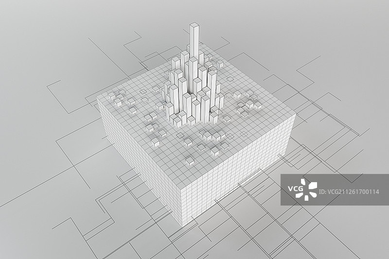 白色简约立方体柱子 三维渲染图片素材