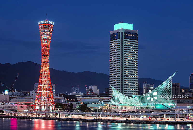 日本国兵库县神户港夜景图片素材